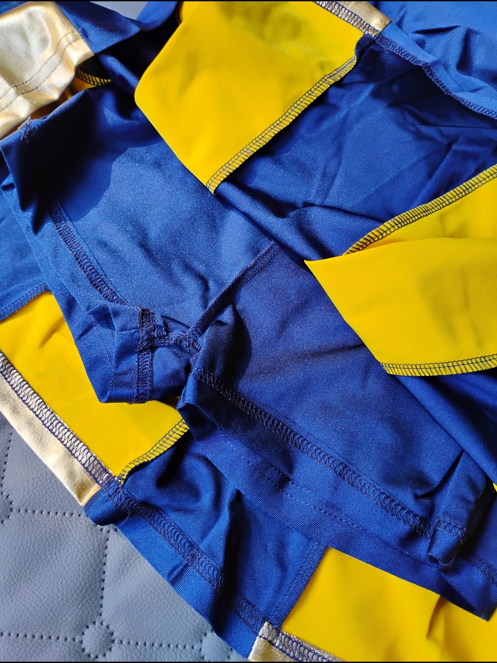 GIRLS CHEER OUTFIT NAVY BLUE AND GOLD SIZE 11/12 YOUTH HALLOWEEN COSTUME SPIRIT - Picture 5 of 6